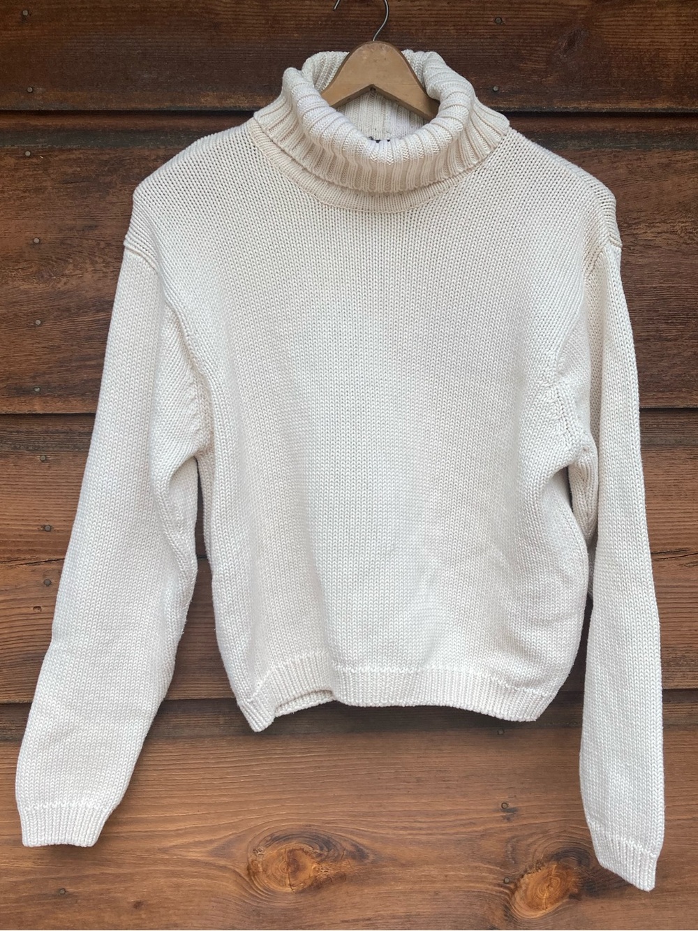 Vintage Cotton Knit Turtleneck Sweater